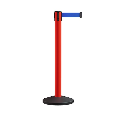Montour Line Stanchion Belt Barrier Red Post 16ft.Blue Belt ES660-RD-BL-160